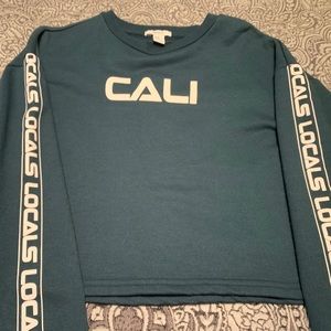 green cali cropped hoodie